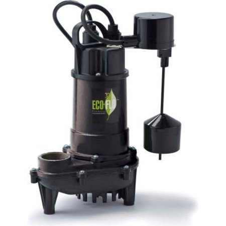 ECO FLO PRODUCTS Eco-Flo ECD33V Submersible Sump Pump, Cast Iron, 1/3 HP, 3300 GPH ECD33V